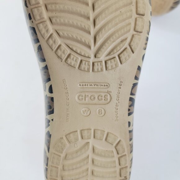 Crocs Kadee Women's Tan Brown Leopard Print Slip On Ballet Flats Size US 8 - Picture 6 of 7